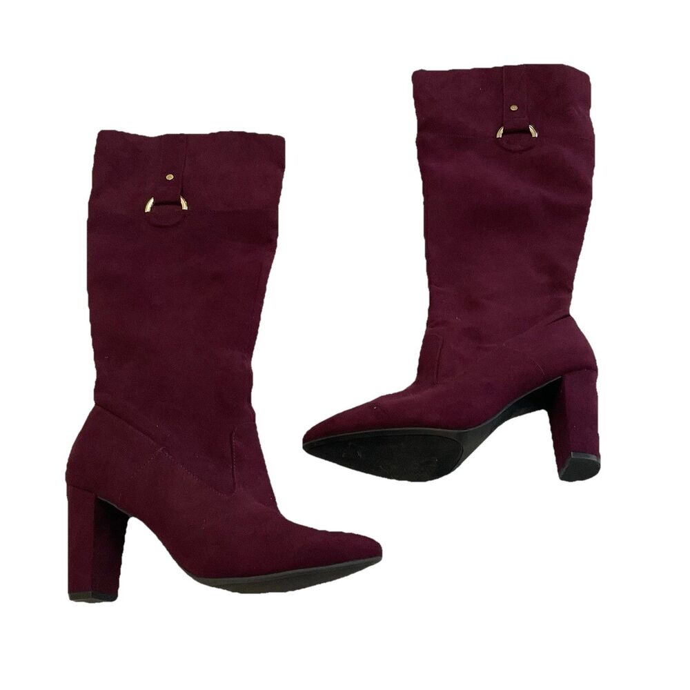 Jones New York Kassie Marron Boots Size 7. 5 Old Money Romantic Glam Coquette
